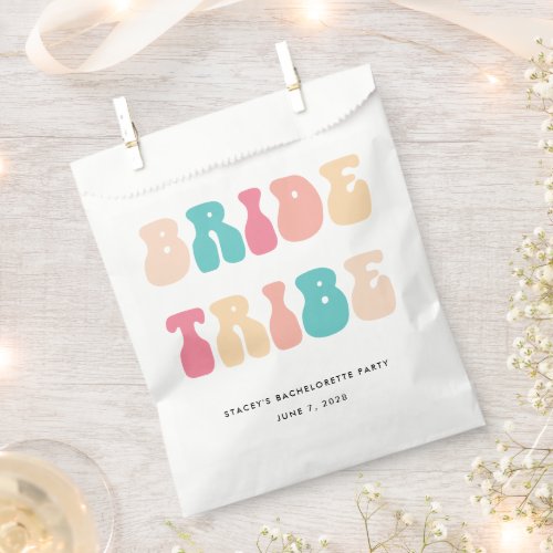 Funky Retro Vintage Bride Tribe Bachelorette Candy Favor Bag