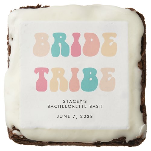 Funky Retro Vintage Bride Tribe Bachelorette Party Brownie
