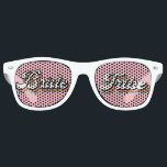 Funky Retro Vintage Bride Tribe pink Bachelorette  Retro Sunglasses<br><div class="desc">Bride Tribe pink colorful retro Bachelorette Party Retro Sunglasses
Bachelorette party wedding favors.</div>