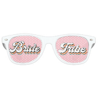 Funky Retro Vintage Bride Tribe pink Bachelorette  Retro Sunglasses