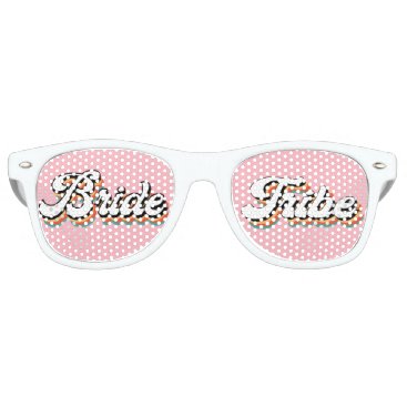 Funky Retro Vintage Bride Tribe pink Bachelorette  Retro Sunglasses