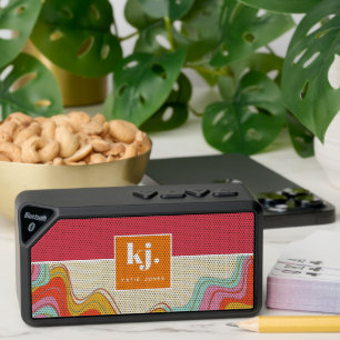 Funky Retro Waves Stylish Monogram Bluetooth Speaker