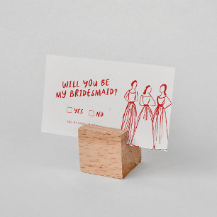 Funky Retro   Will You Be My Bridesmaid Proposal Enclosure Card