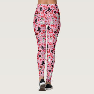 Funky Rockabilly Poodles and Cherries Sock Hop Leggings