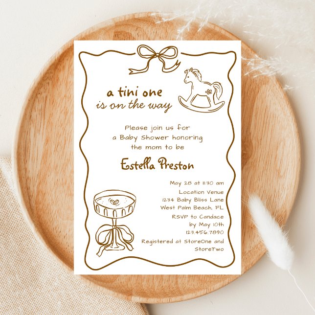 Funky Rocking Horse Espresso Martini Baby Shower Invitation (Creator Uploaded)