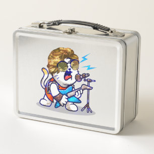 Funky Rockstar Cat – Cool Music Lover Kitty Metal Lunch Box