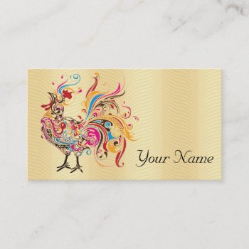 Funky Rooster Business Card by SeriousBiz at Zazzle