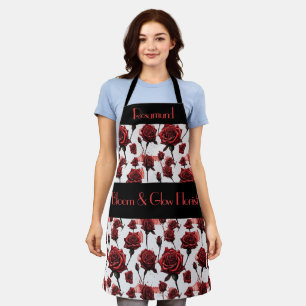 Funky Roses Florist's Apron. Editable Apron
