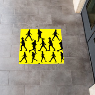 Funky Running Jogging People Silhouettes Runner Floor Decals