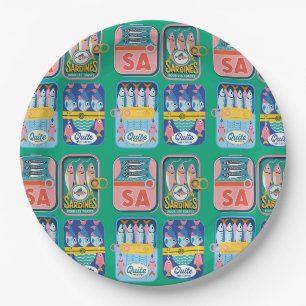Funky Sardine Coastal Seafood Paper Plates
