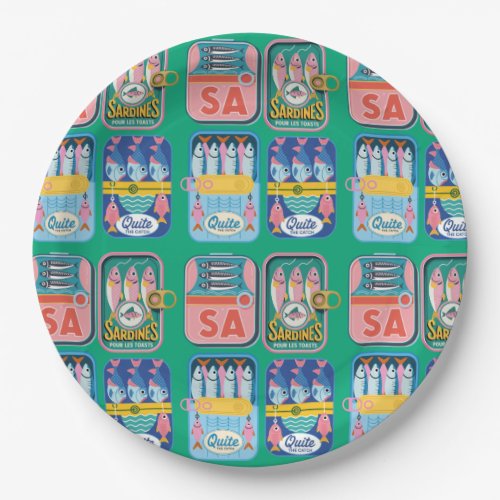 Funky Sardine Coastal Seafood Paper Plates