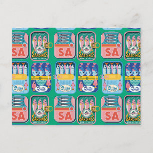 Funky Sardine Portugal Postcard