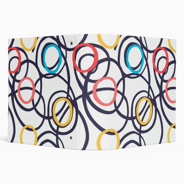 Funky Scribbled Doodles 3 Ring Binder (Background)
