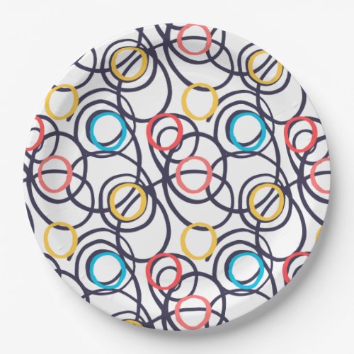 Funky Scribbled Doodles Paper Plates
