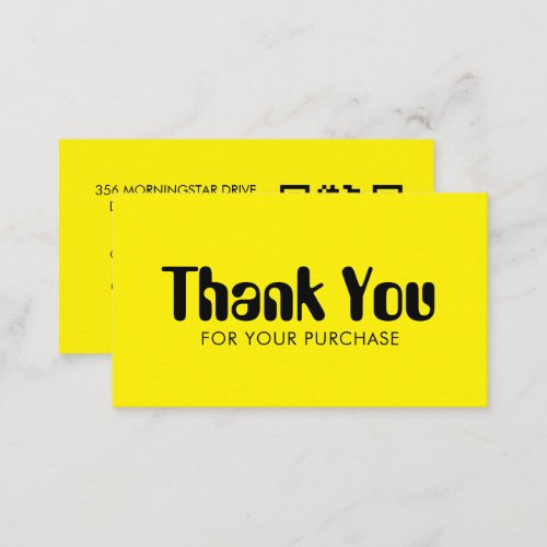 Funky Script Bold Order Thank You Minimal QR Code Business Card