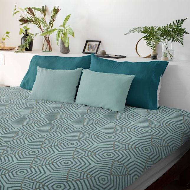 Funky Seafoam Teal Blue Seaglass Green Tribal Art Duvet Cover (Creator Uploaded)
