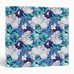 Funky Seashell Pattern 3 Ring Binder