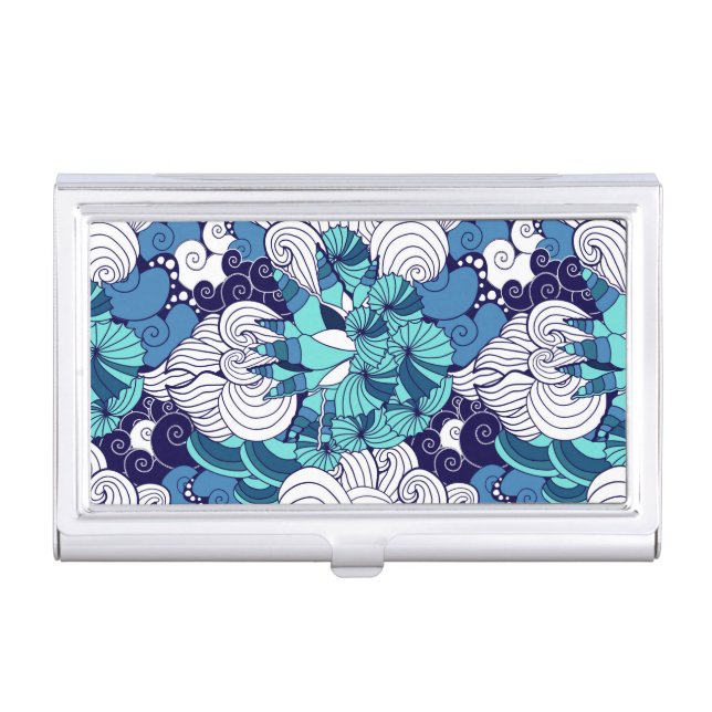 Funky Seashell Pattern Business Card Holder (Front)