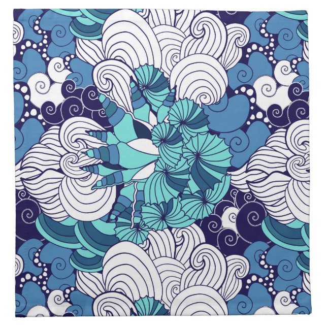 Funky Seashell Pattern Cloth Napkin (Front)