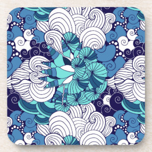 Funky Seashell Pattern Drink Coaster