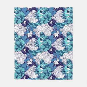 Funky Seashell Pattern Fleece Blanket
