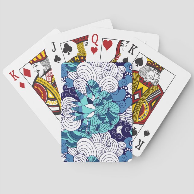Funky Seashell Pattern Poker Cards (Back)