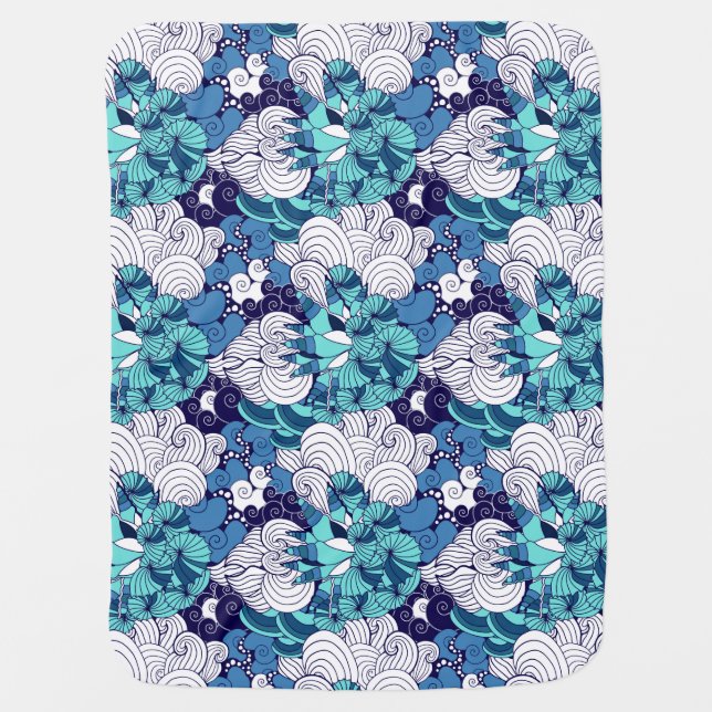 Funky Seashell Pattern Receiving Blanket (Front)
