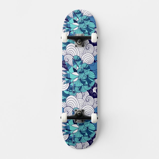 Funky Seashell Pattern Skateboard Deck (Front)