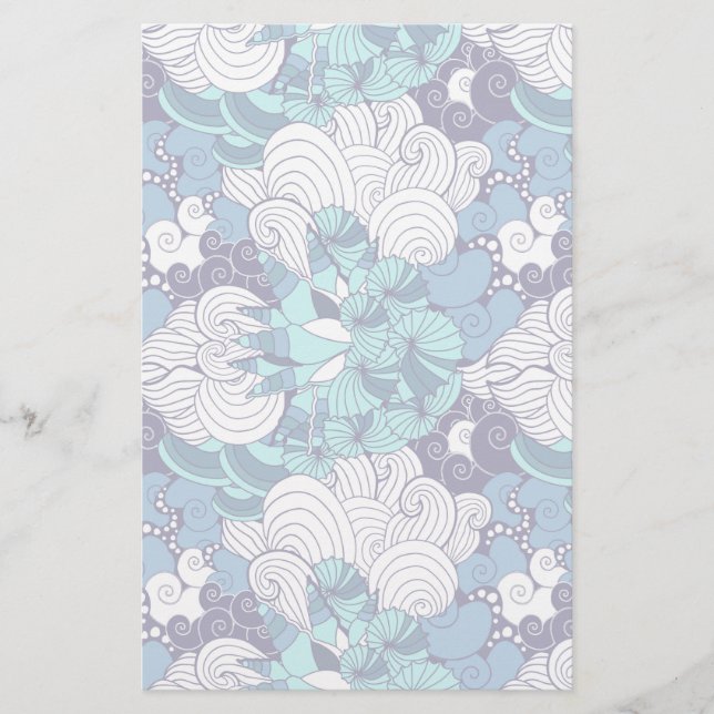 Funky Seashell Pattern Stationery (Front)