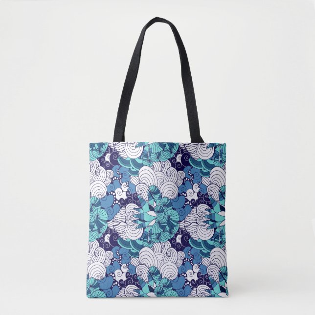 Funky Seashell Pattern Tote Bag (Front)