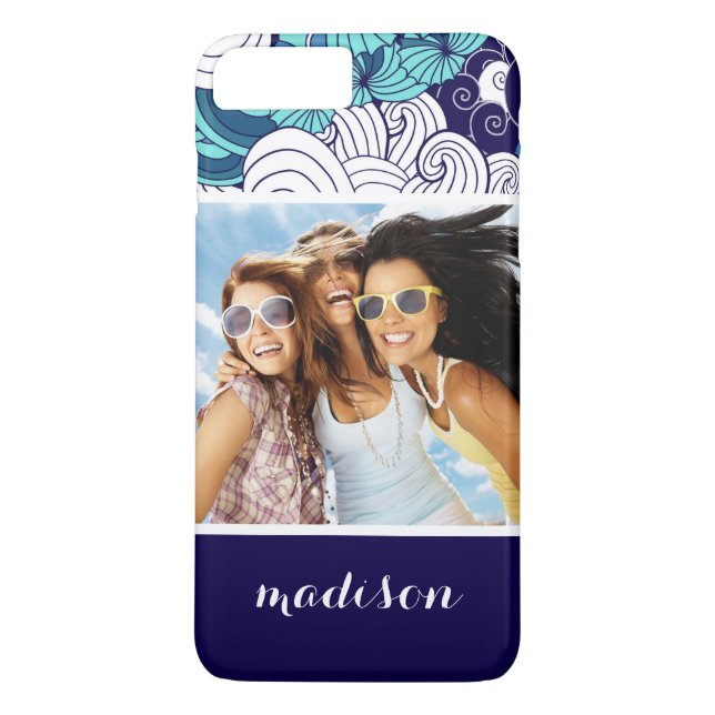 Funky Seashell Pattern | Your Photo & Name Case-Mate iPhone Case (Back)