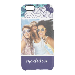 Funky Seashell Pattern   Your Photo & Name Clear iPhone 6/6S Case