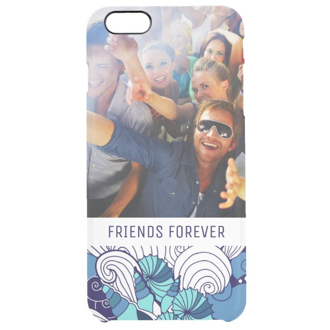 Funky Seashell Pattern | Your Photo & Text Uncommon iPhone Case (Back)