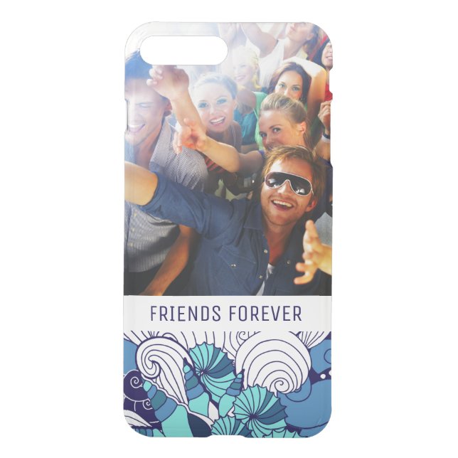 Funky Seashell Pattern | Your Photo & Text Uncommon iPhone Case (Back)