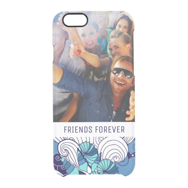 Funky Seashell Pattern | Your Photo & Text Uncommon iPhone Case (Back)
