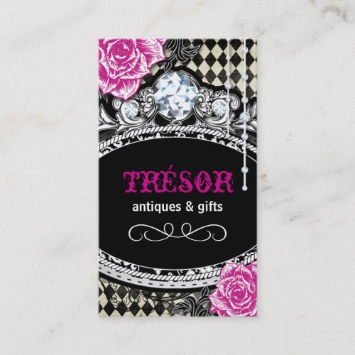 Funky Shabby Chic Argyle Business Cards