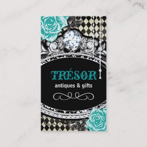 Funky Shabby Chic Argyle Business Cards