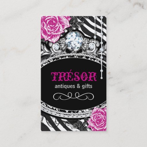 Customizable Funky Shabby Chic Zebra Stripes Business Cards