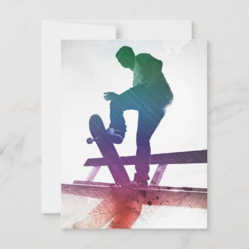 Funky Skateboarder Skate Kid Personalized Invite