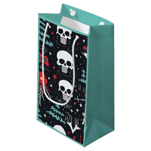 Funky Skull Gift Bag (Front Angled)