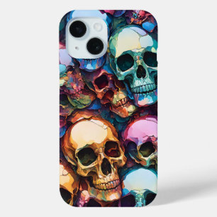 Funky Skull Goth iPhone 15 Case 