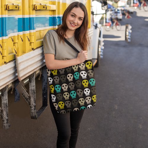 Funky skull tote bag