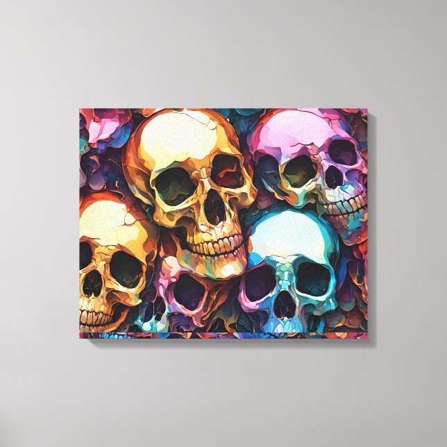 Funky Skulls Canvas Print (Front)