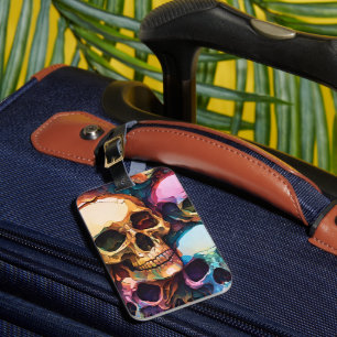 Funky Skulls Luggage Tag