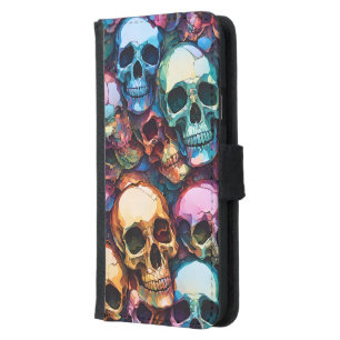 Funky Skulls Samsung Galaxy S5 Wallet Case
