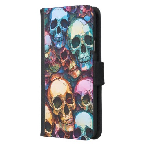 Funky Skulls Samsung Galaxy S5 Wallet Case