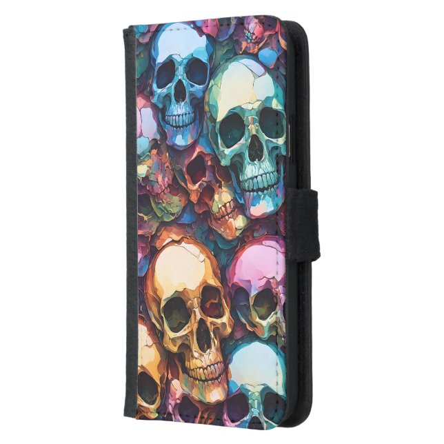 Funky Skulls Samsung Galaxy Wallet Case (Left)