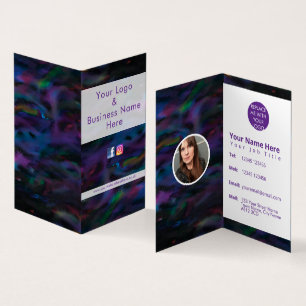 Funky smokey purples water color design business card