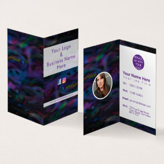 Funky smokey purples water color design business card
