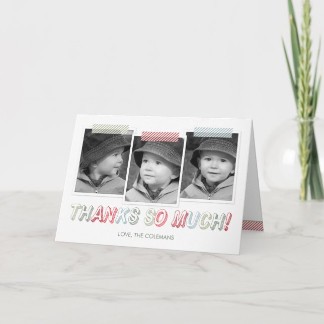 Funky Snapshots Holiday Thank You Card (Front)